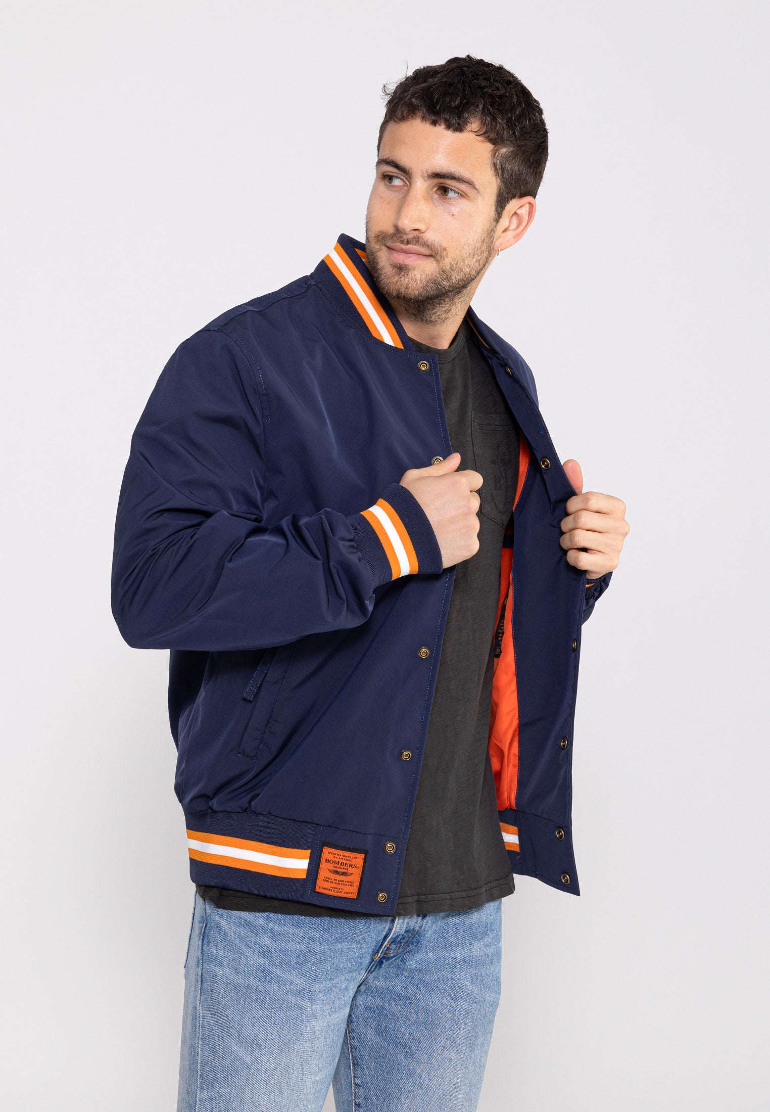 bombers original HILLER MEN : Bomber léger à boutons pression